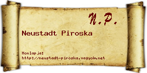 Neustadt Piroska névjegykártya